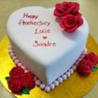 Heart-shaped Anniversary Cake
