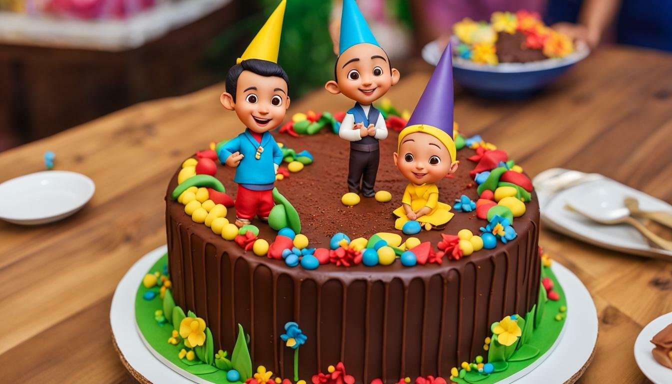 kue ultah upin ipin coklat