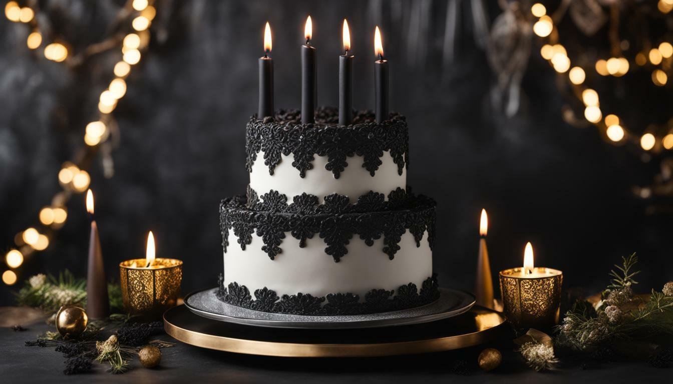 cake ultah warna hitam