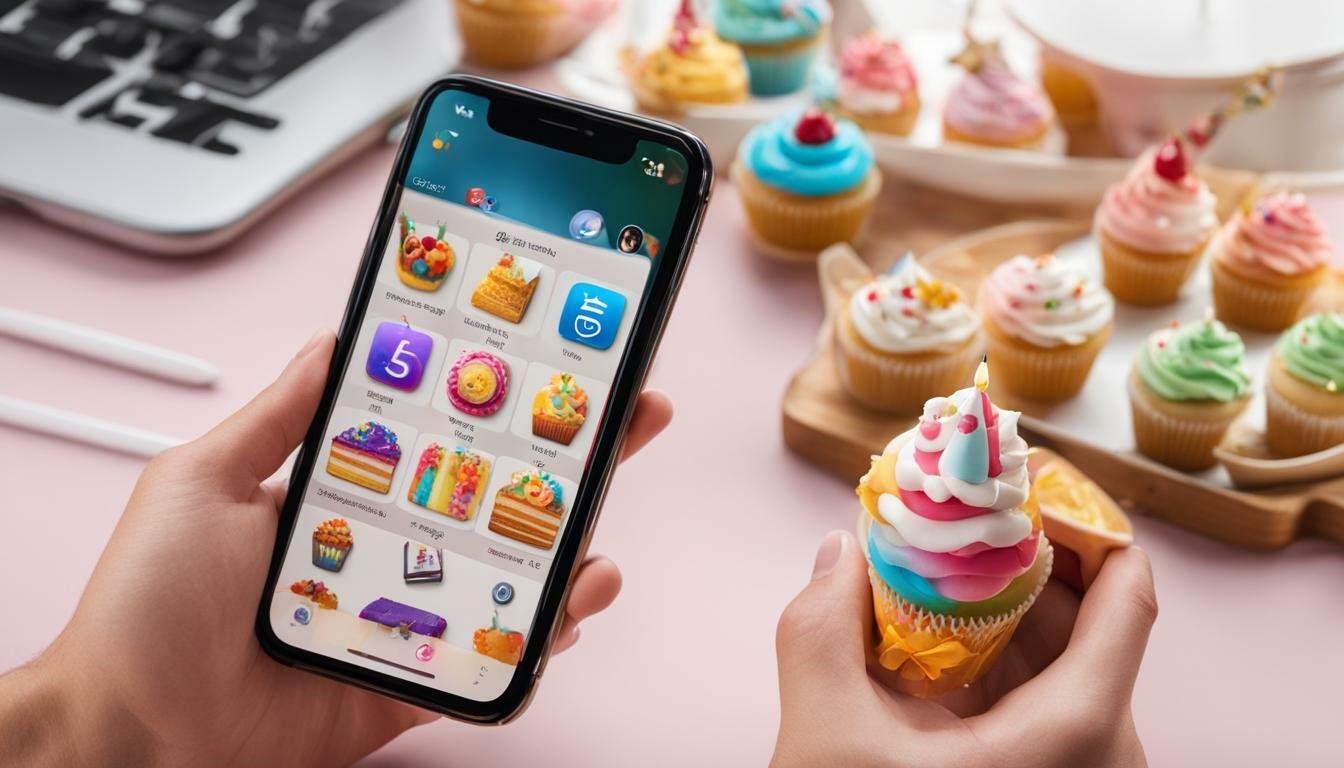 emoji kue ulang tahun iphone