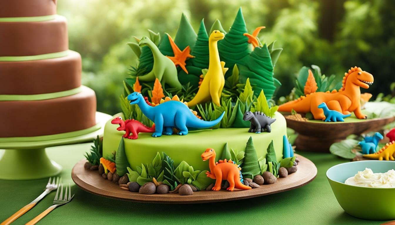 kue tart tema dinosaurus