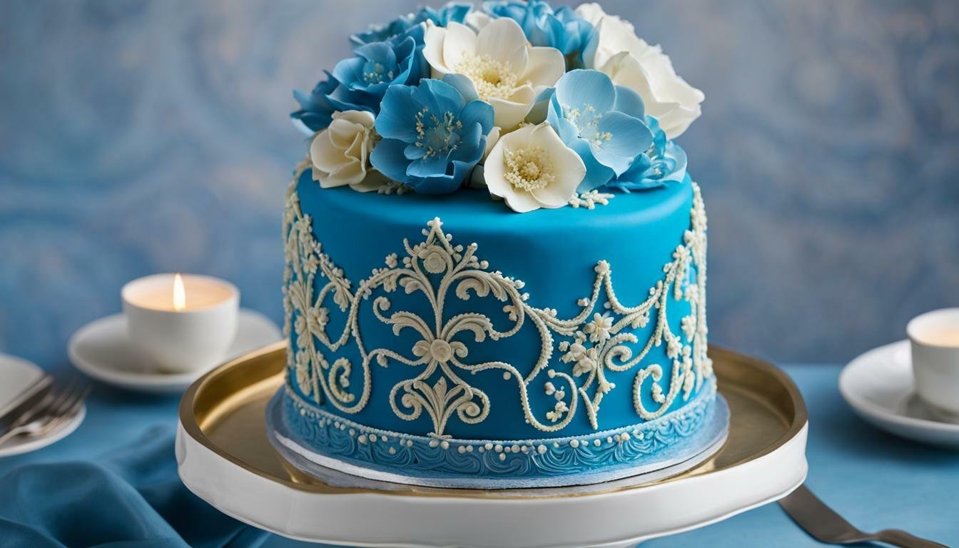 cake ultah warna biru